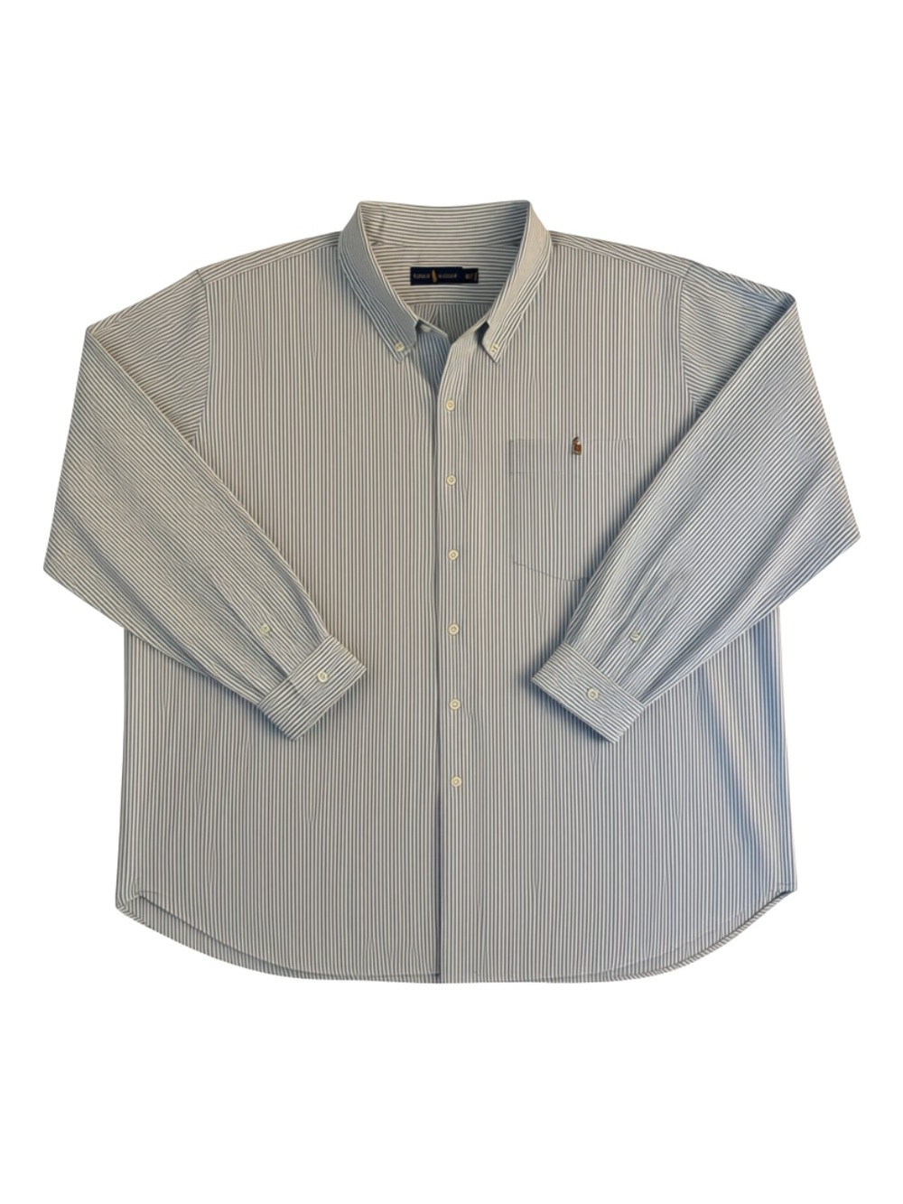 Ralph Lauren Blue Stripe Button-Down Dress Shirt